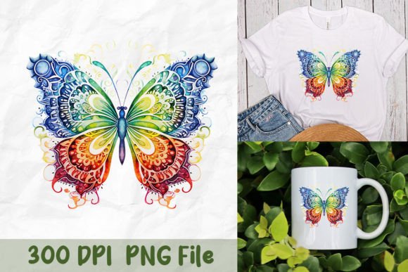 Butterfly Mandala Colorful Design: A Dynamic Visual Asset