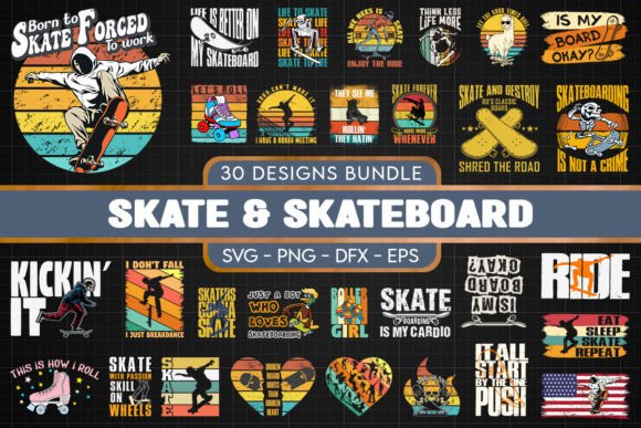 Elevate Your Visuals with the Skate & Skateboarding Design Bundle