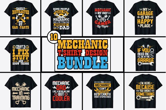 Engineer Mechanic T-shirt Design Bundle: A Creative Asset