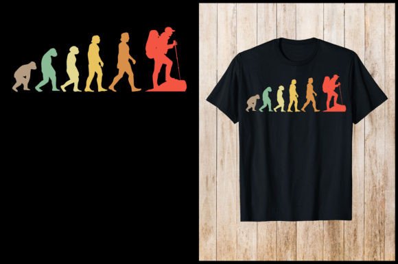 Evolution Hiking Retro T-Shirt Design: A Graphic Designer's Asset