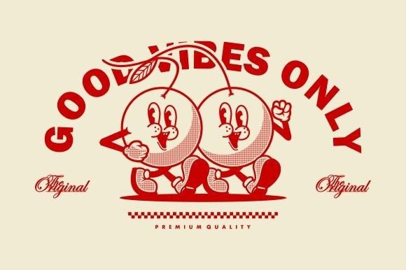 Illustration Cherry T Shirt Design: Bold Graphics for Print