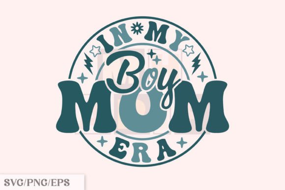 In My Boy Mom SVG: Retro Boy Mama Design & Creative Assets