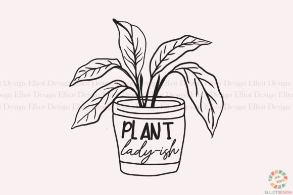 Modern Branding with Plant Lady-ish Gardening Design PNG SVG