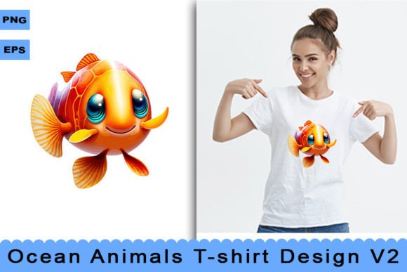 Ocean Animals T-shirt Design V2: A Premium Creative Asset