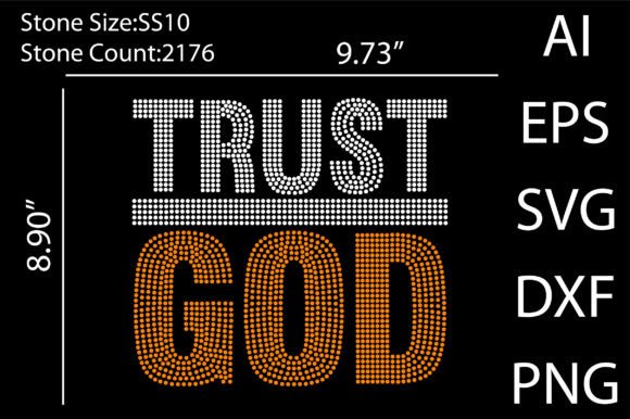 Trust God Rhinestone Templates Design: A Modern Asset