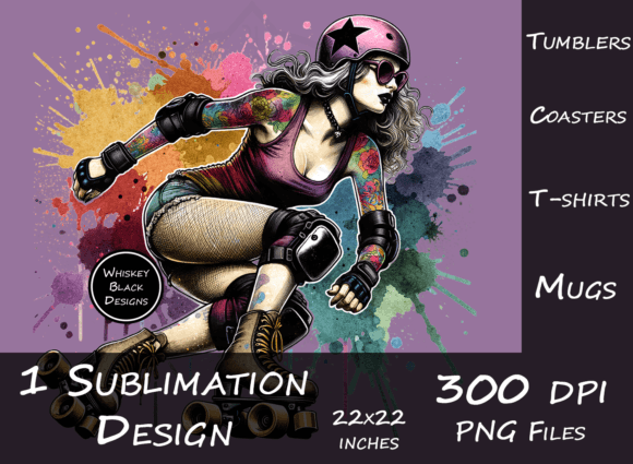 Unleash Creative Energy with the Jammin' Jammer Derby Girl Design