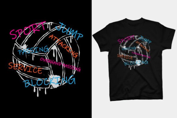 Volleyball T-Shirt Design: Creative Assets for Dynamic Branding